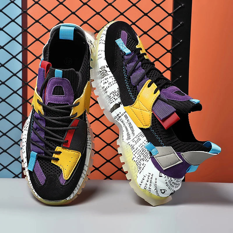 Macky | Colorblock Urban Sneakers voor heren met dikke zool