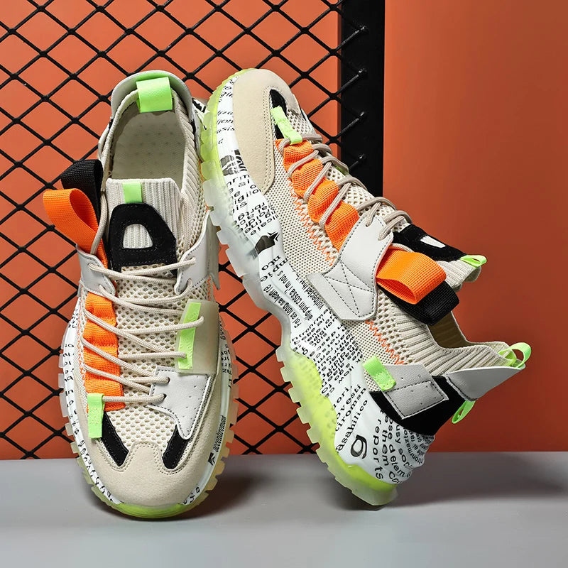 Macky | Colorblock Urban Sneakers voor heren met dikke zool