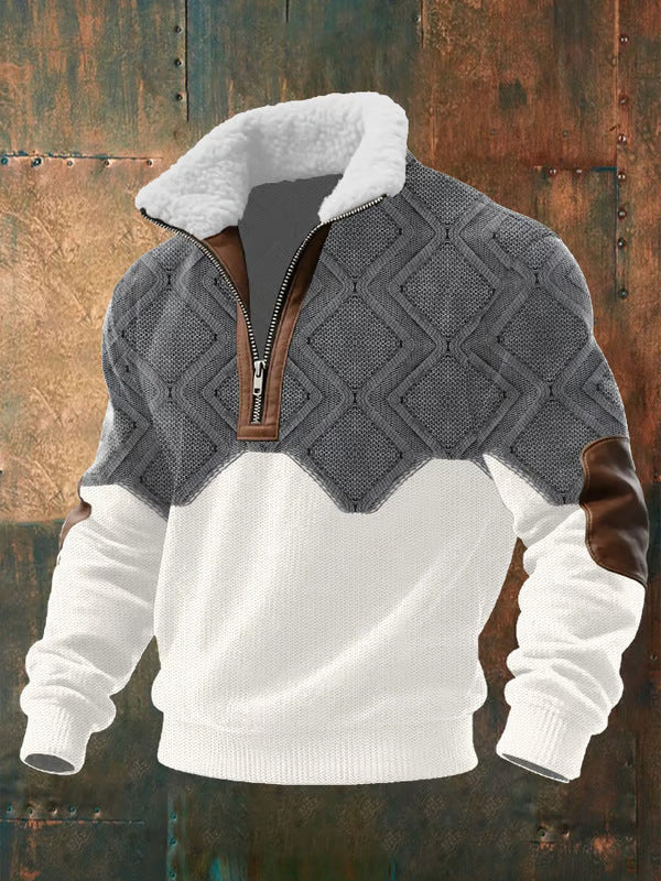 Bram - Zip-Up Sweater met een Hoge Kraag van Bont